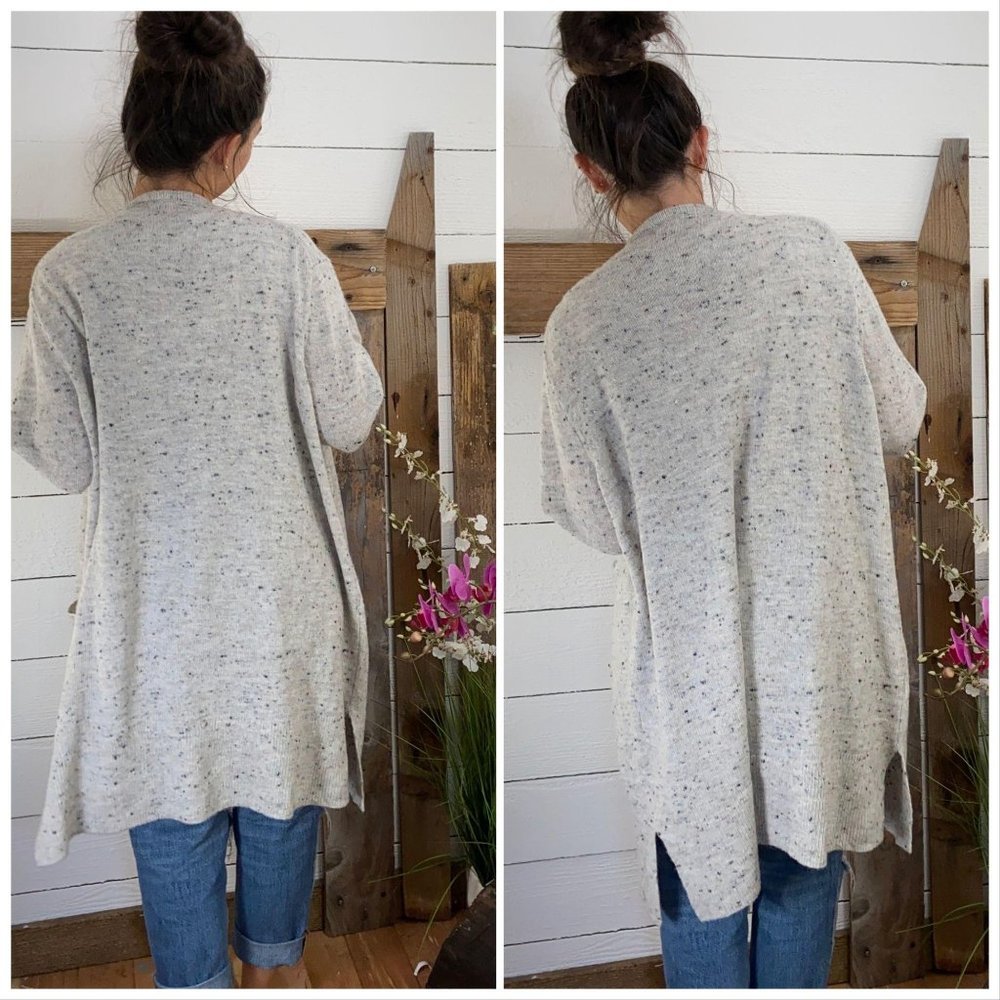 Cardigan Sweater NWT Gray Wool Blend L - Picture 3 of 5